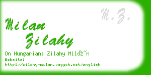 milan zilahy business card